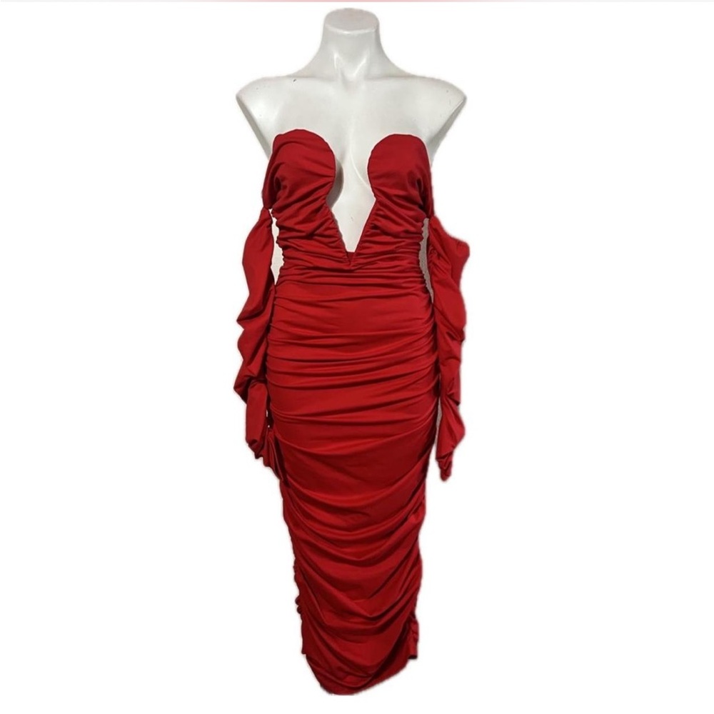 Elegant Red Women's Dress M/L - Picture 7 of 14